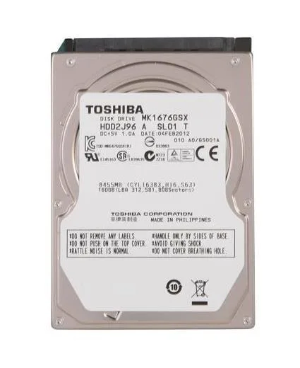MK1676GSXZ - Toshiba 160GB 5400RPM SATA 3Gb/s 2.5-inch Hard Drive