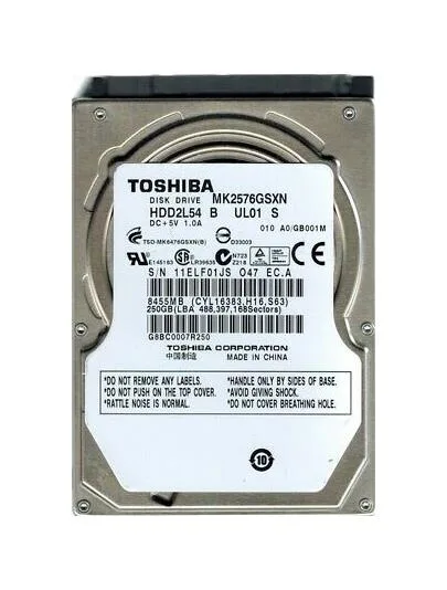 MK2576GSXN - Toshiba 250GB 5400RPM SATA 3Gb/s 2.5-inch Hard Drive