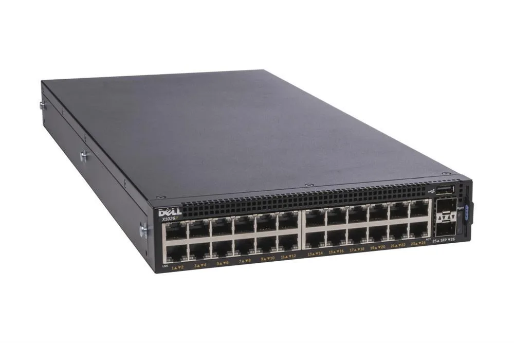 MM39Y - Dell Networking X-Series X1026 24 x Ports 10/100/1000Base-T + 2 x Gigabit SFP Managed Rack-Mountable Gigabit Ethernet Switch