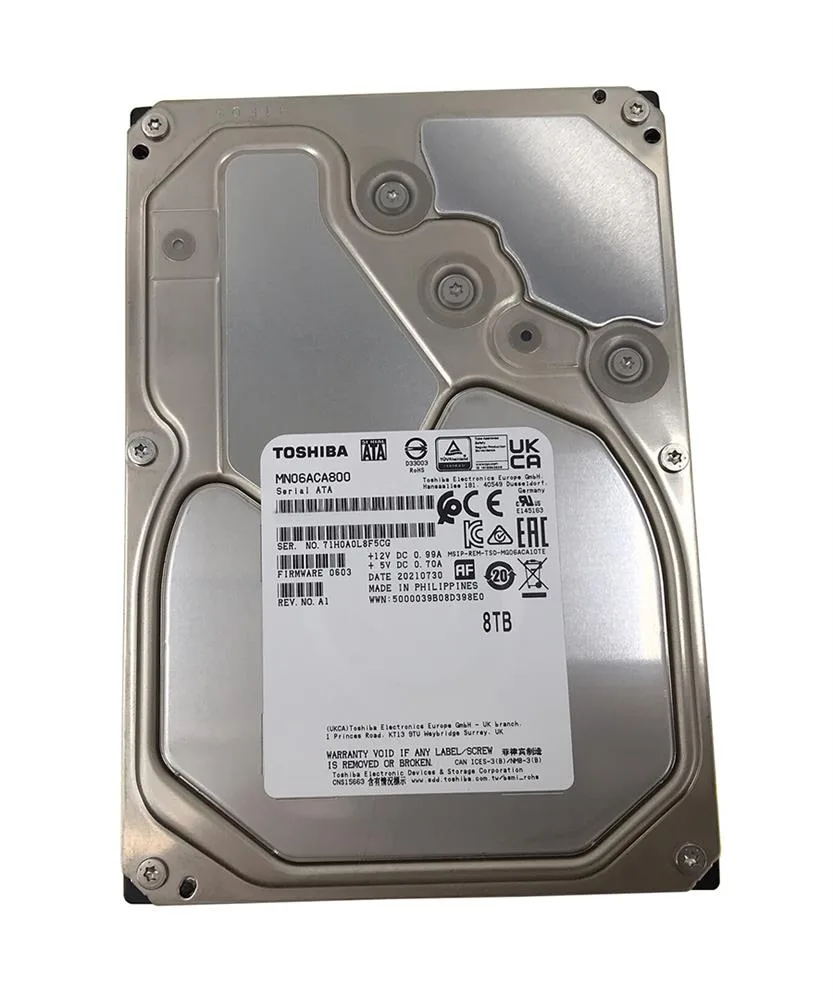MN06ACA800 - Toshiba NAS 8TB SATA 6Gb/s 7200RPM 128MB Cache 3.5-inch Hard Drive