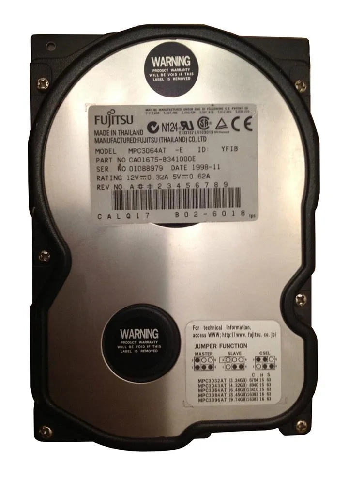 MPC3064AT - Fujitsu 6GB 5400RPM ATA-33 3.5-inch Hard Drive