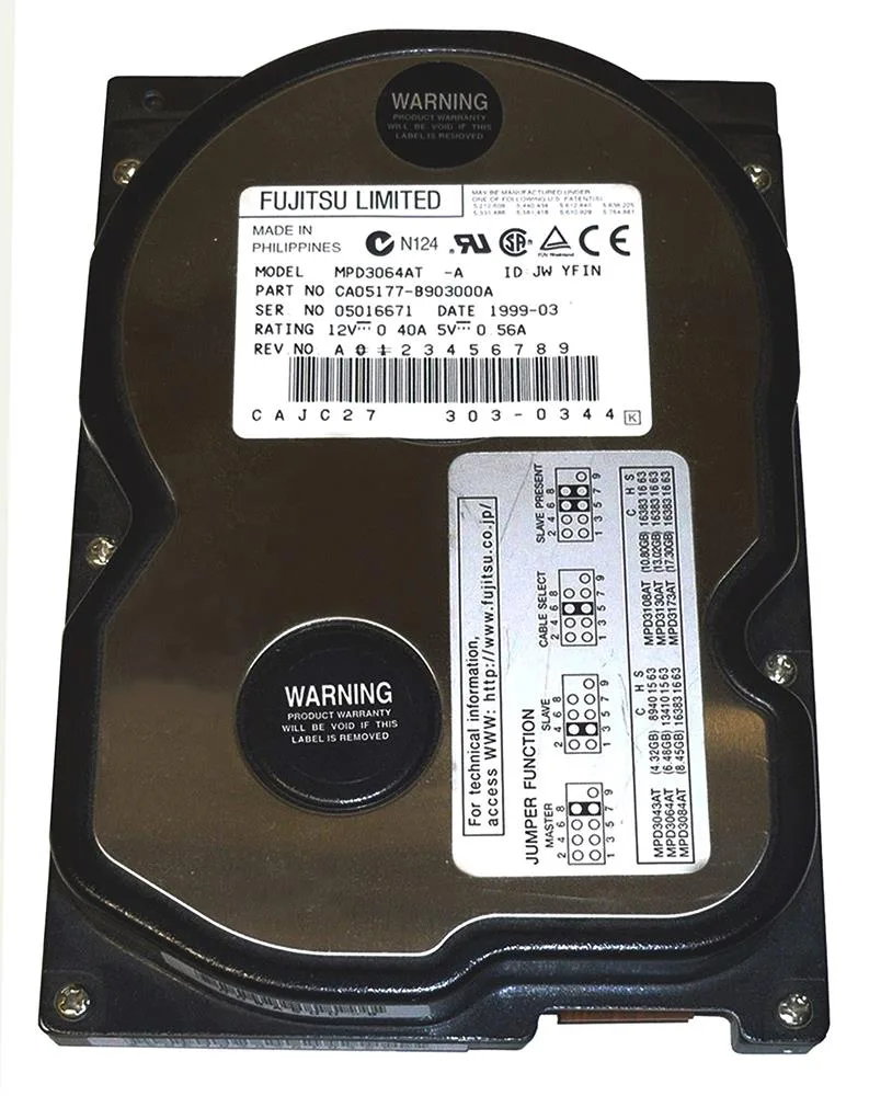 MPD3064AT - Fujitsu 6GB 5400RPM ATA-66 3.5-inch Hard Drive