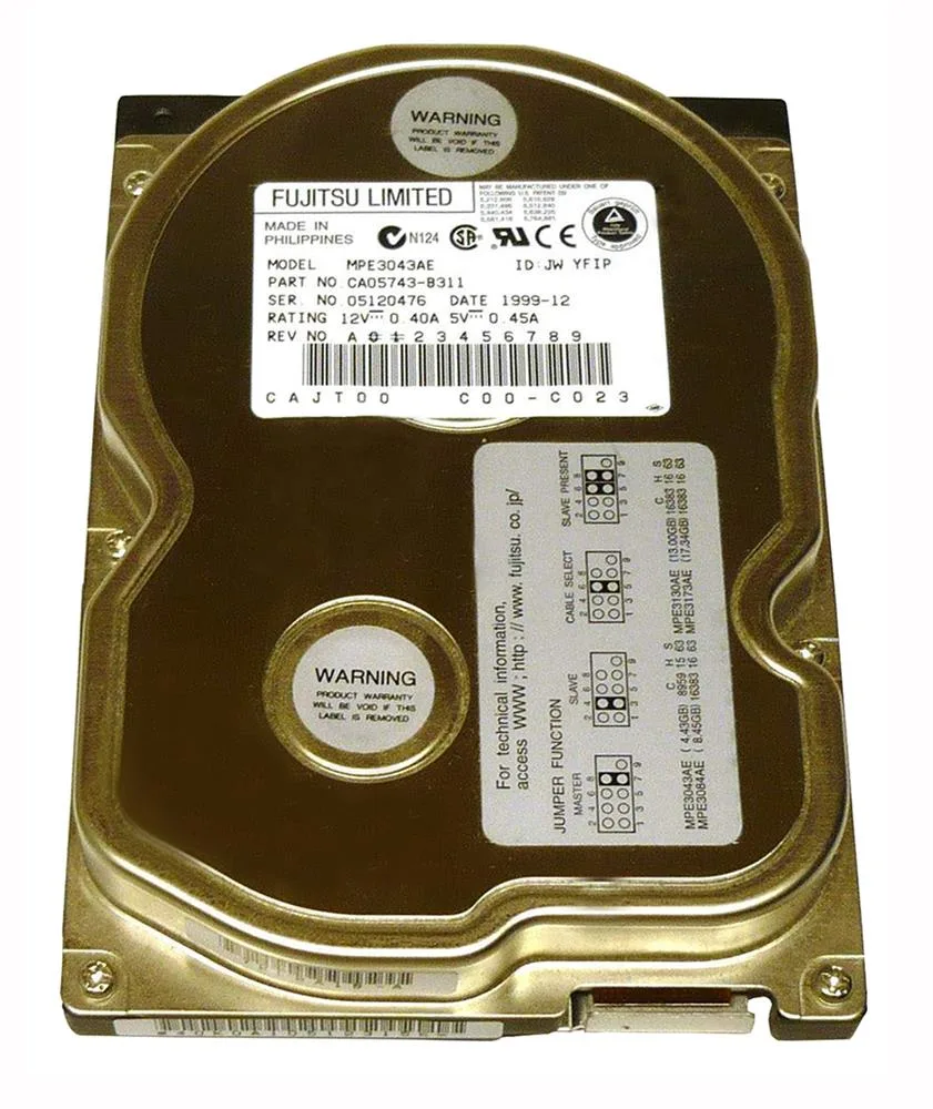 MPE3043AE - Fujitsu Desktop 4.3GB 5400RPM ATA-66 512KB Cache 3.5-inch Hard Drive