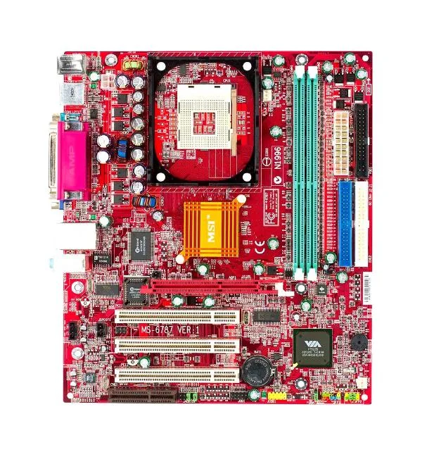 MS-6787 - MSI Socket 478 VIA P4M266A Chipset Intel Pentium 4/ Celeron Processors Support DDR 2x DIMM 2x ATA-100 Micro-ATX Motherboard