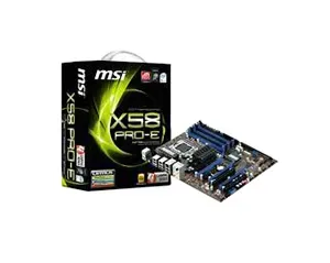 MS-7522-019 - MSI X58 Pro-E Desktop Board Intel X58 Express Enhanced SpeedStep Technology Socket B 6.4GT/s 24GB DDR3 SDRAM DDR3-1333/PC3-10600, DDR3-1066/PC3-8500, DDR3-800/PC3-6400 CrossFireX ATX