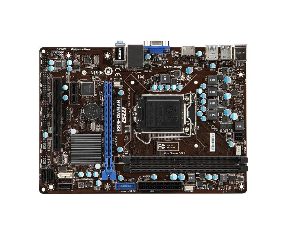 MSI-B75MA-E33 - MSI Socket LGA 1155 Intel B75 Chipset 3rd Gen DDR3 2x DIMM 1x SATA 6.0Gb/s Micro-ATX Motherboard