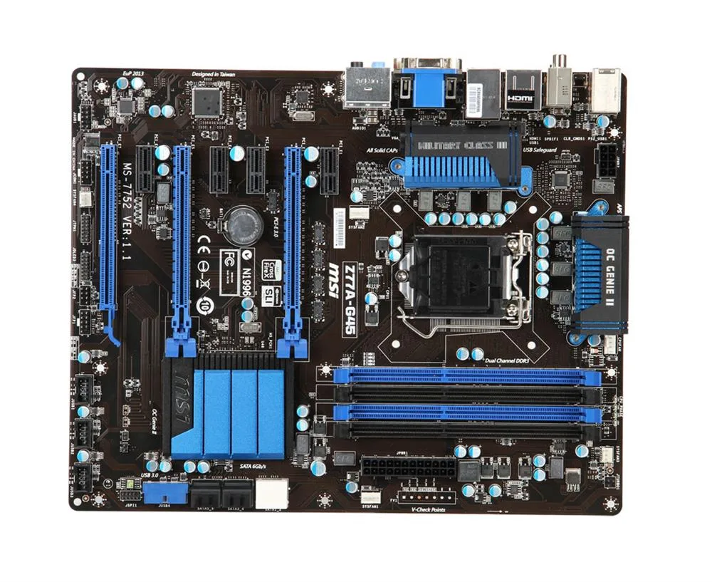 MSI-Z77A-G45 - MSI Socket LGA1155 Intel Z77 Chipset DDR3 4x DIMM 4x SATA 6.0 Gb/s ATX Motherboard