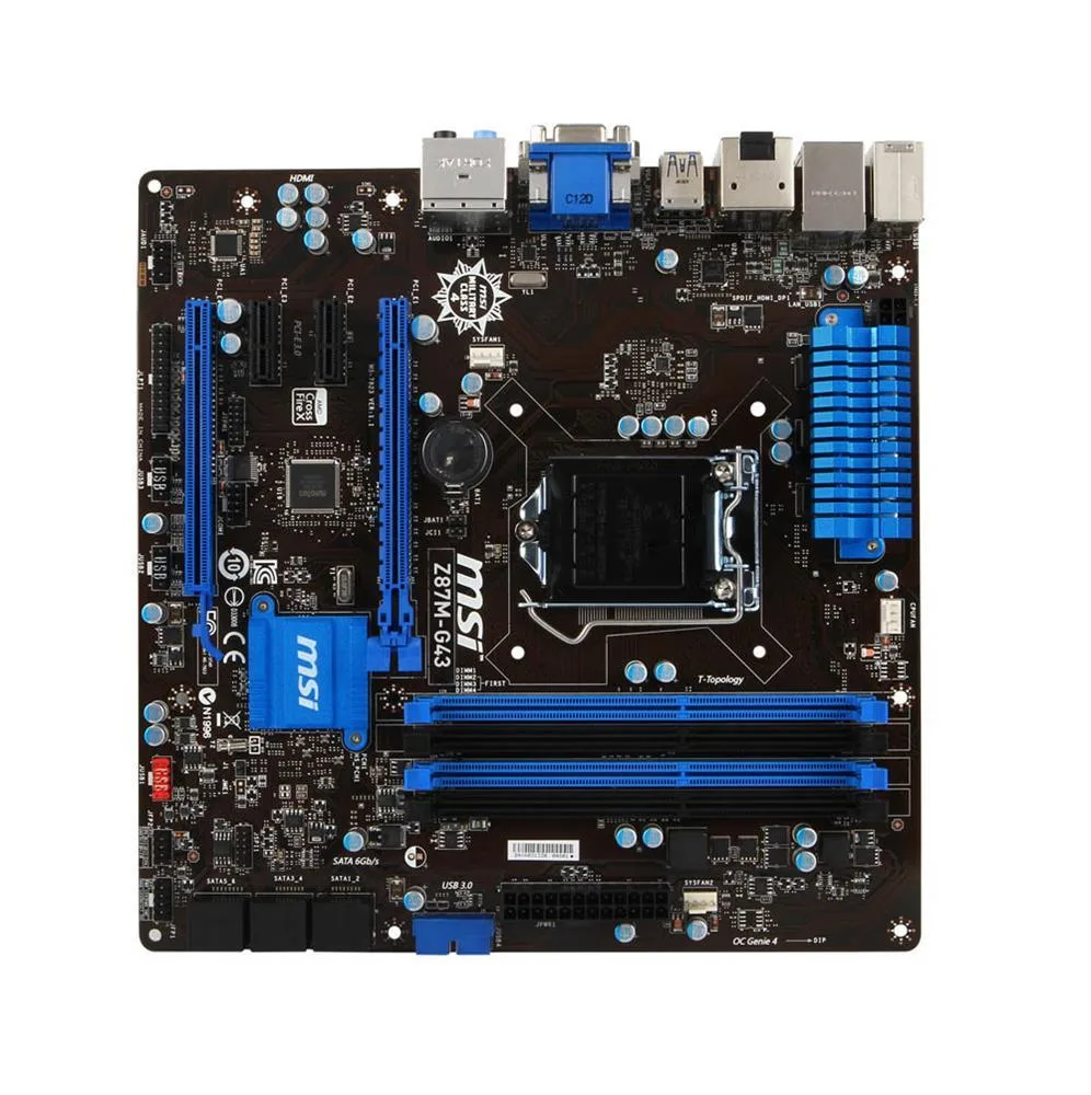 MSI-Z87M-G43 - MSI Socket LGA 1150 Intel Z87 Express Chipset DDR3 4x DIMM 6x SATA 6.0Gb/s Micro-ATX Motherboard