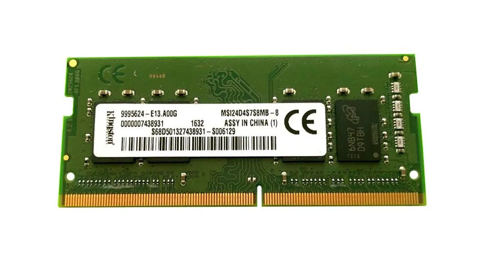 MSI24D4S7S8MB-8 - Kingston 8GB DDR4-2400MHz PC4-19200 non-ECC Unbuffered CL17 260-Pin SoDimm Dual Rank Memory Module