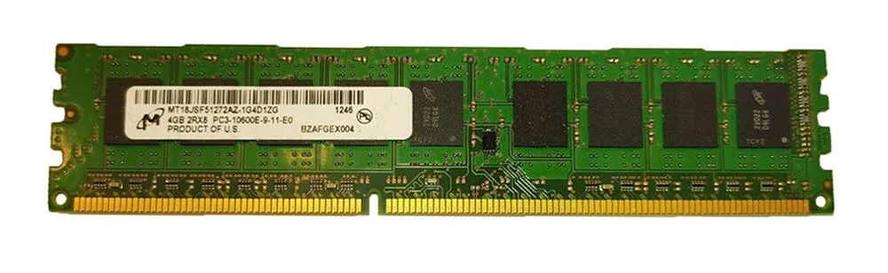 MT18JSF51272AZ-1G4D1ZG - Micron 4GB DDR3-1333MHz PC3-10600 ECC Unbuffered CL9 240-Pin UDIMM 1.5V Dual Rank Memory Module