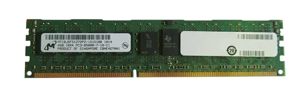 MT18JSF51272PDZ-1G1D1BB - Micron 4GB DDR3-1066MHz PC3-8500 ECC Registered CL7 240-Pin RDIMM 1.5V Dual Rank Memory Module