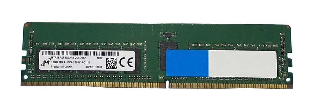 MTA18ASF2G72PZ-2G6D1SK - Micron 16GB DDR4-2666MHz PC4-21300 ECC Registered CL19 288-Pin RDIMM 1.2V Single Rank Memory Module