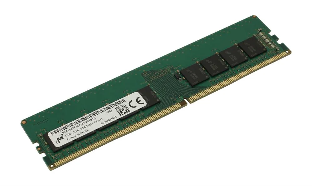 MTA18ASF4G72AZ-2G6B1 - Micron 32GB DDR4-2666MHz PC4-21300 ECC Unbuffered CL19 288-Pin DIMM 1.2V Dual Rank Memory Module
