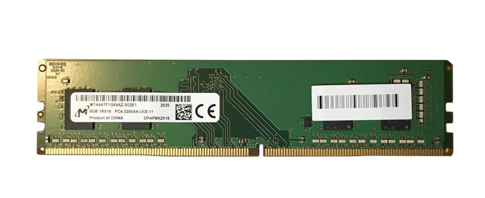 MTA4ATF1G64AZ-3G2E1 - Micron 8GB PC4-25600 DDR4-3200MHz non-ECC Unbuffered CL22 UDIMM 1.2V Single-Rank Memory Module