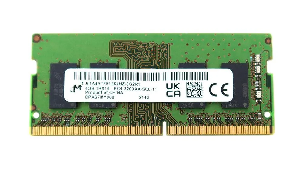 MTA4ATF51264HZ-3G2R1 - Micron 4GB DDR4-3200MHz non-ECC Unbuffered CL22 SoDIMM 1.2V 1R Memory Module