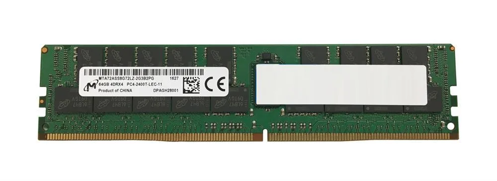 MTA72ASS8G72LZ-2G9J2TI - Micron 64GB DDR4-2933MHz PC4-23400 ECC Registered CL21 288-Pin LRDIMM 1.2V Quad Rank Memory Module