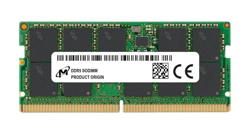 MTC8C1084S1SC48BA1BC - Micron 16GB DDR5-4800MHz PC5-38400 Non-ECC Unbuffered CL40 262-Pin SODIMM 1.1V Single Rank Memory Module