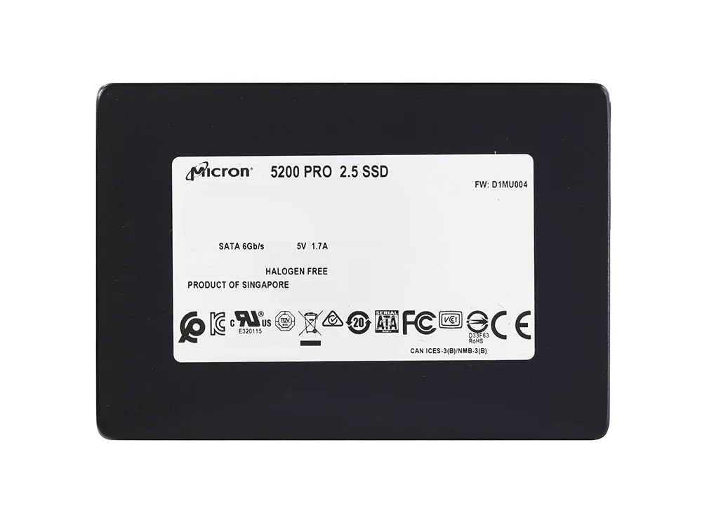 MTFDDAK3T8TDD-1AT1ZA - Micron 5200 PRO Series 3.84TB SATA 6Gb/s 2.5-inch 7MM Solid State Drive