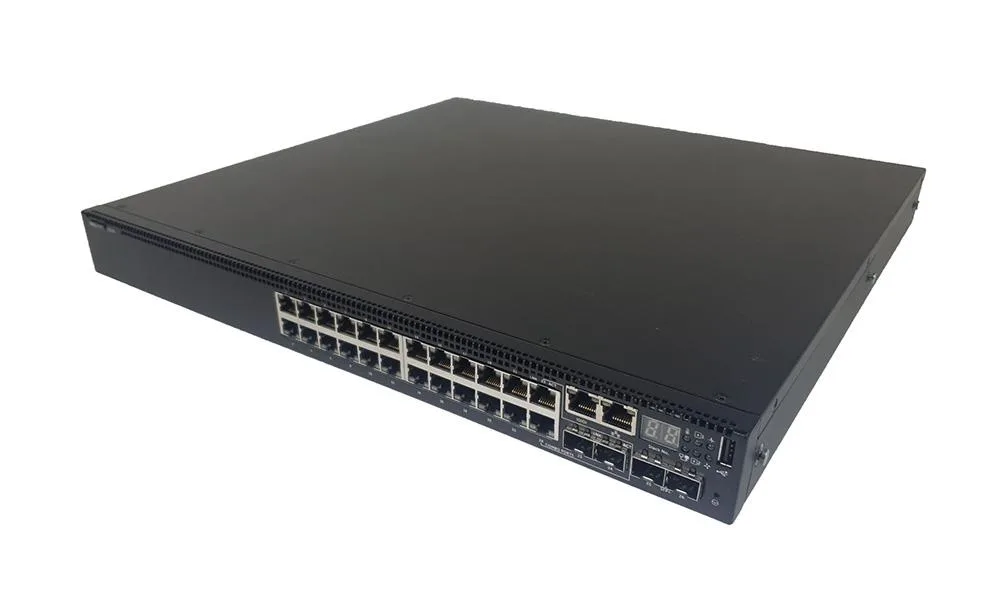 Dell MTX2F PowerSwitch S3124 24-Ports 10/100/1000Base-T RJ-45 2-Ports 10GbE SFP+ 2-Ports SFP Combo Layer 3 Managed 1U Rack-mountable Gigabit Ethernet Network Switch