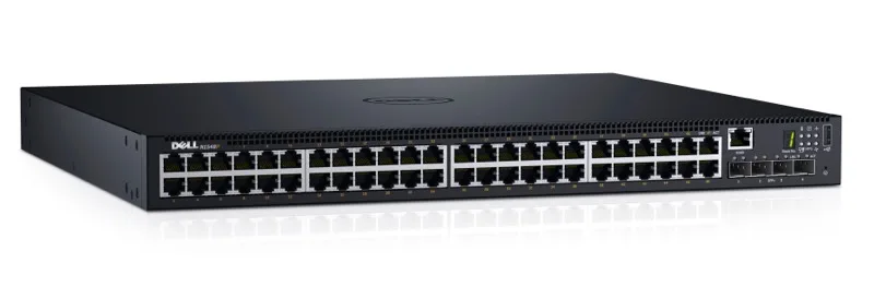 Dell MVV8J N1548P 48-Ports PoE+ 10/100/1000Base-T RJ-45 GbE 4-Ports 10Gbase-X SFP+ Layer 3 Managed 1U Rack-mountable Network Switch