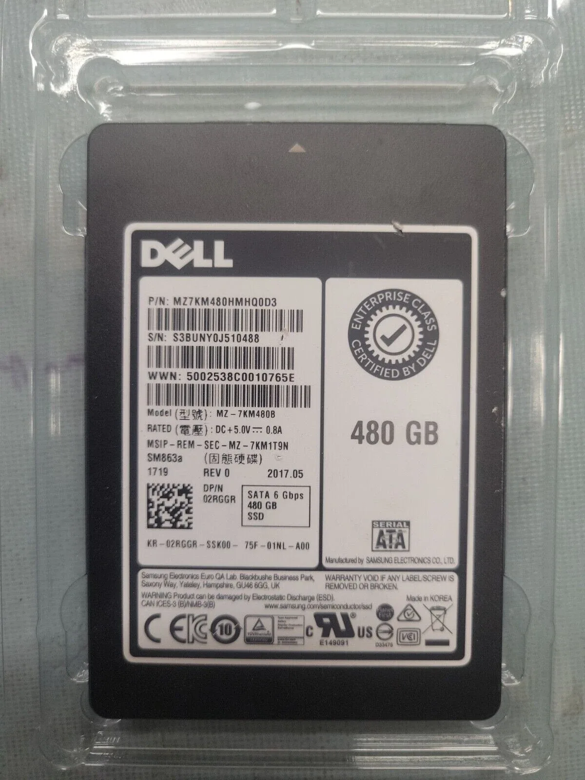 MZ-7KM480B - Samsung SM863a Series 480GB Multi-Level Cell SATA 6Gb/s 2.5-inch Solid State Drive