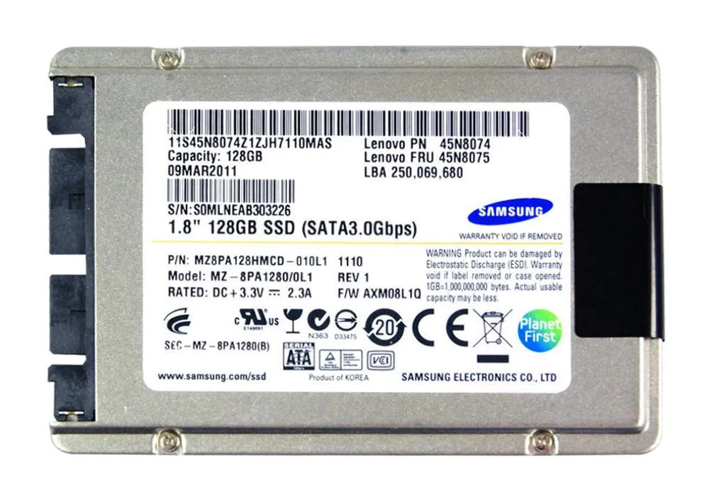Samsung MZ-8PA1280/0L1 128GB Multi-Level Cell SATA 3Gb/s 1.8-inch Solid State Drive
