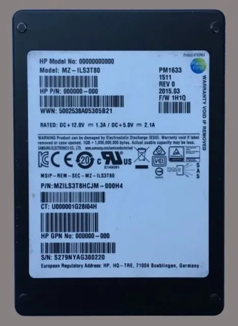 MZ-ILS3T80 - Samsung 3.84TB Triple-Level-Cell SAS 12Gb/s 2.5-Inch Solid State Drive