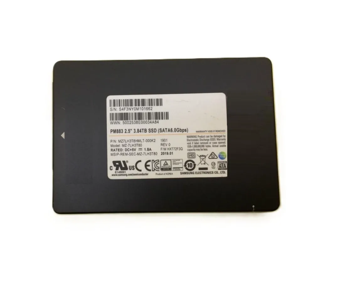 Samsung MZ7LH3T8HMLT-000K2 Samsung PM883 3.84TB SATA 6Gb/s 2.5-inch enterprise SSD