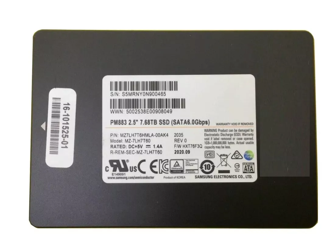 Samsung MZ7LH7T6HMLA-000K3 Enterprise-class 7.68TB SATA SSD with 64-layer V-NAND technology for data center storage applications
