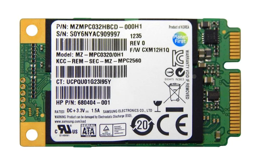 MZMPC032HBCD-000H1 - Samsung 32GB SSD mSATA Solid State Drive