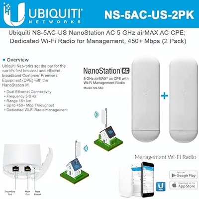 NS-5AC-US - Ubiquiti NanoStation AC Loco 5 GHz airMAX AC Radio