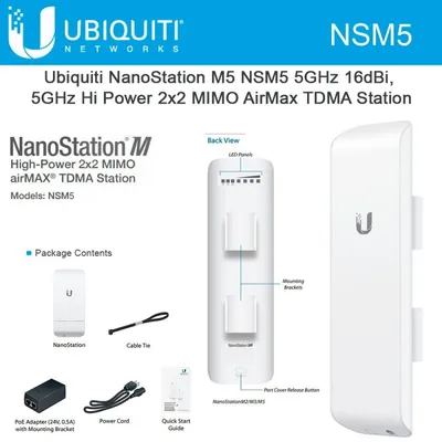 Ubiquiti NSM5 EU NanoStationM IEEE 802.11n 150Mbit/s Wireless Bridge