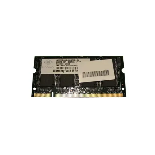 NT256D64SH8BAGM-6K - Nanya 256MB DDR-333MHz PC2700 non-ECC Unbuffered CL2.5 200-Pin SoDimm Memory Module