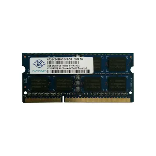 NT2GC64B8HC0NS-CG - Nanya 2GB DDR3-1333MHz PC3-10600 non-ECC Unbuffered CL9 204-Pin SoDimm Dual Rank Memory Module