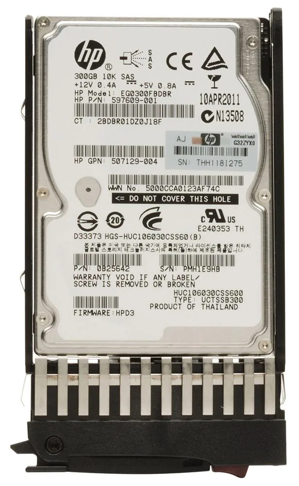 OB25642 - HP 300GB 10000RPM SAS 6GB/s SC Enterprise 2.5-inch Hard Drive