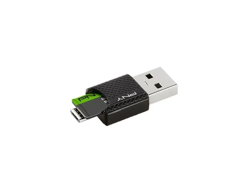 P-OTGCR64GMSC3-GE - PNY Elite 64GB Class 10 microSDXC Flash Memory Card with OTG Reader