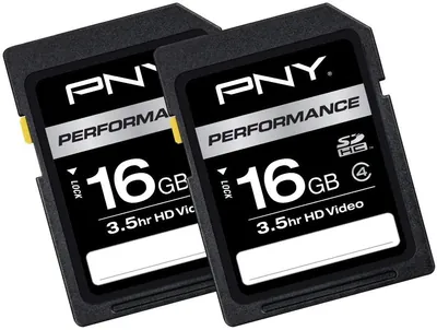 P-SDHC16G4X2-GE - PNY Performance 16GB Class 4 SDHC Flash Memory Card (2 Pack)