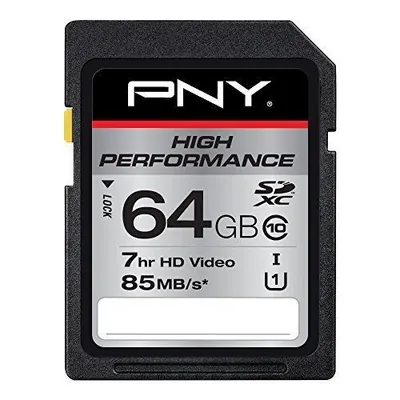 P-SDXC64GU185-GE-A1 - PNY High Performance 64GB microSDXC Class 10 UHS-1 Memory Card