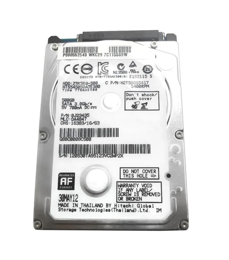 P000552540 - Toshiba 500GB 5400RPM SATA 3Gb/s 2.5-inch Hard Drive