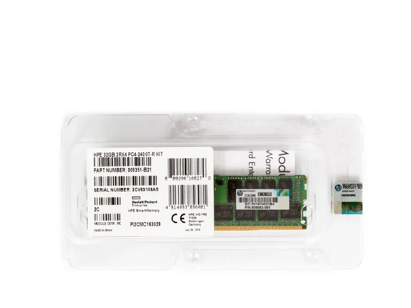 P26031-001 - HPE 32GB DDR4-2400MHz PC4-19200 ECC Registered CL17 288-Pin RDIMM 1.2V Dual Rank Memory Module