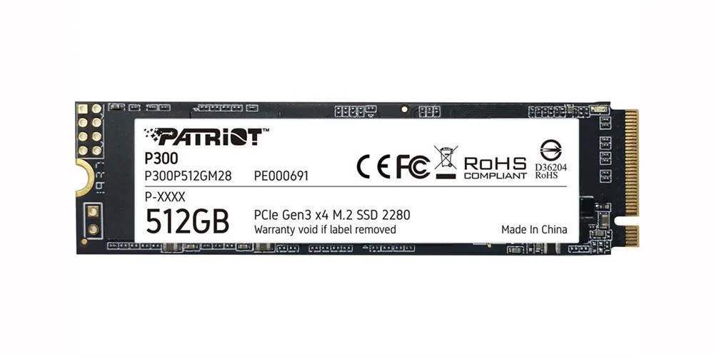 P300P512GM28 - Patriot Memory P300 512GB PCI Express NVMe 3.0 x4 M.2 Solid State Drive