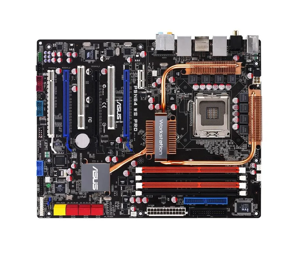 P5N64WSPRO - ASUS P5N64 WS Professional Workstation Board nVIDIA nForce 790i Ultra SLI Enhanced SpeedStep Technology Socket T 1600MHz, 1333MHz, 1066MHz, 800MHz FSB 8GB DDR3 SDRAM DDR3-1333/PC3-10600, DDR3-1066/PC3-8500, DDR3-800/PC3-6400 SLI ATX