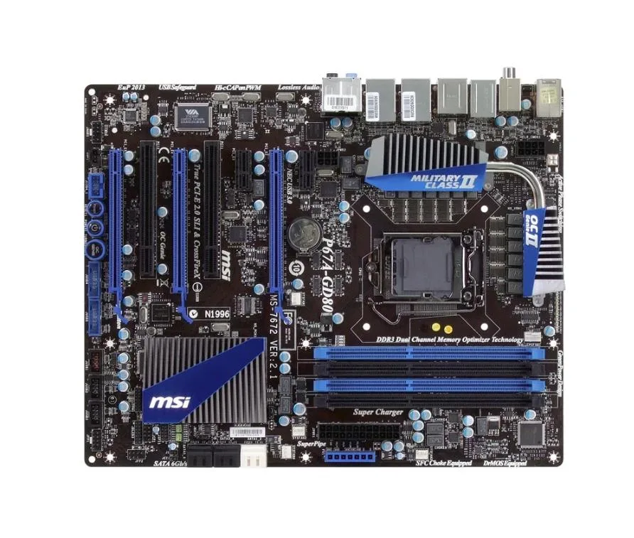P67A-GD80 - MSI Socket LGA 1155 Intel P67 Chipset DDR3 4x DIMM 2x SATA 6.0Gb/s ATX Motherboard