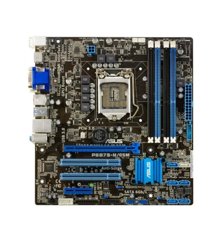 Asus P8B75-M/CSM Desktop Motherboard Intel B75 Express Chipset Socket H2 LGA-1155 Micro ATX 1 x Processor Support 32GB DDR3 SDRAM Maximum RAM Serial ATA/300, Serial ATA/600 No 1 x PCIe x16 Slot 2 x USB 3.0 Port Yes