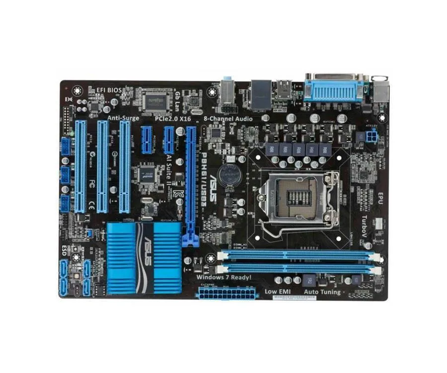 ASUS P8H61/USB3 Desktop Motherboard Intel Socket H2 LGA-1155 ATX 1 x Processor Support 16GB DDR3 SDRAM Maximum RAM Serial ATA/300 1 x PCIe x16 Slot 2 x USB 3.0 Port