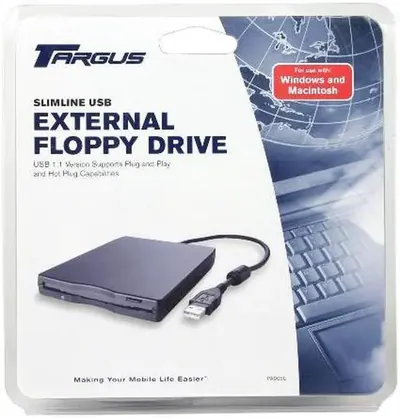 PA905U - Targus PA905U Floppy Drive - 720KB PC 1.44MB PC 1.4MB Mac - 1 x 4-pin Type A Male - 3.5 External Hot-swappable