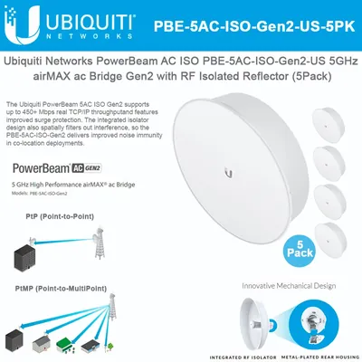 PBE-5AC-ISO-US - Ubiquiti airMAX PowerBeam AC 5 GHz ISO Bridge