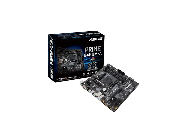 PRIME B450M-A - Asus Prime B450M-A Desktop Motherboard AMD B450 Chipset Socket AM4