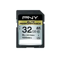 PSDH32U1HGE - PNY Elite Performance 32GB Class 10 SDHC Flash Memory Card for High-End DSLR Cameras and HD Video