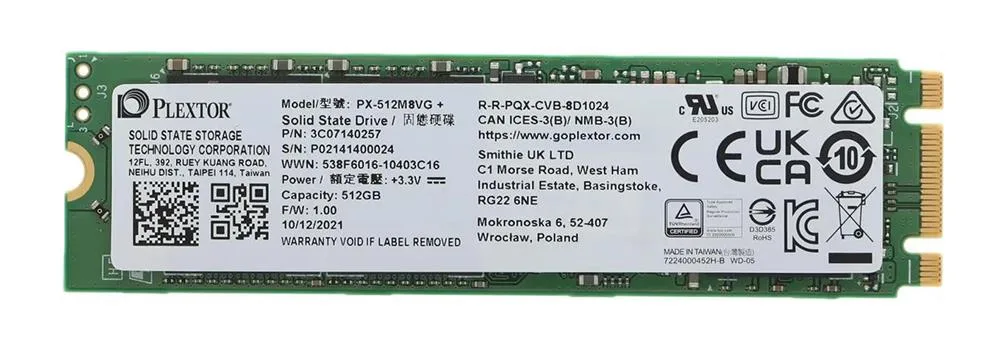 PX-512M8VG - Plextor M8V 512GB TLC SATA 6Gb/s M.2 2280 Solid State Drive